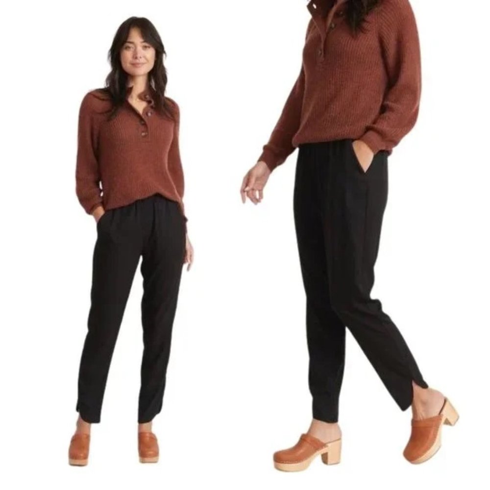 Marine Layer Re-Spun Allison Pull On Pant in Black Medium Petite MP
